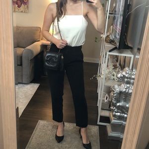 J. Crew Black Pleated Crop Dress Pant Slacks Sz 0